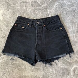 Levi’s High Waist Black Denim Shorts